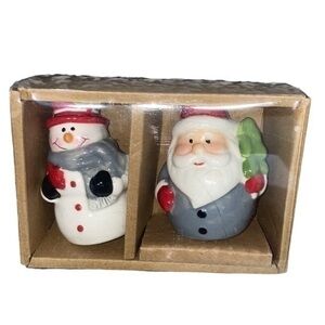 Santa Claus & Snowman salt & pepper shakers - Christmas table NWT